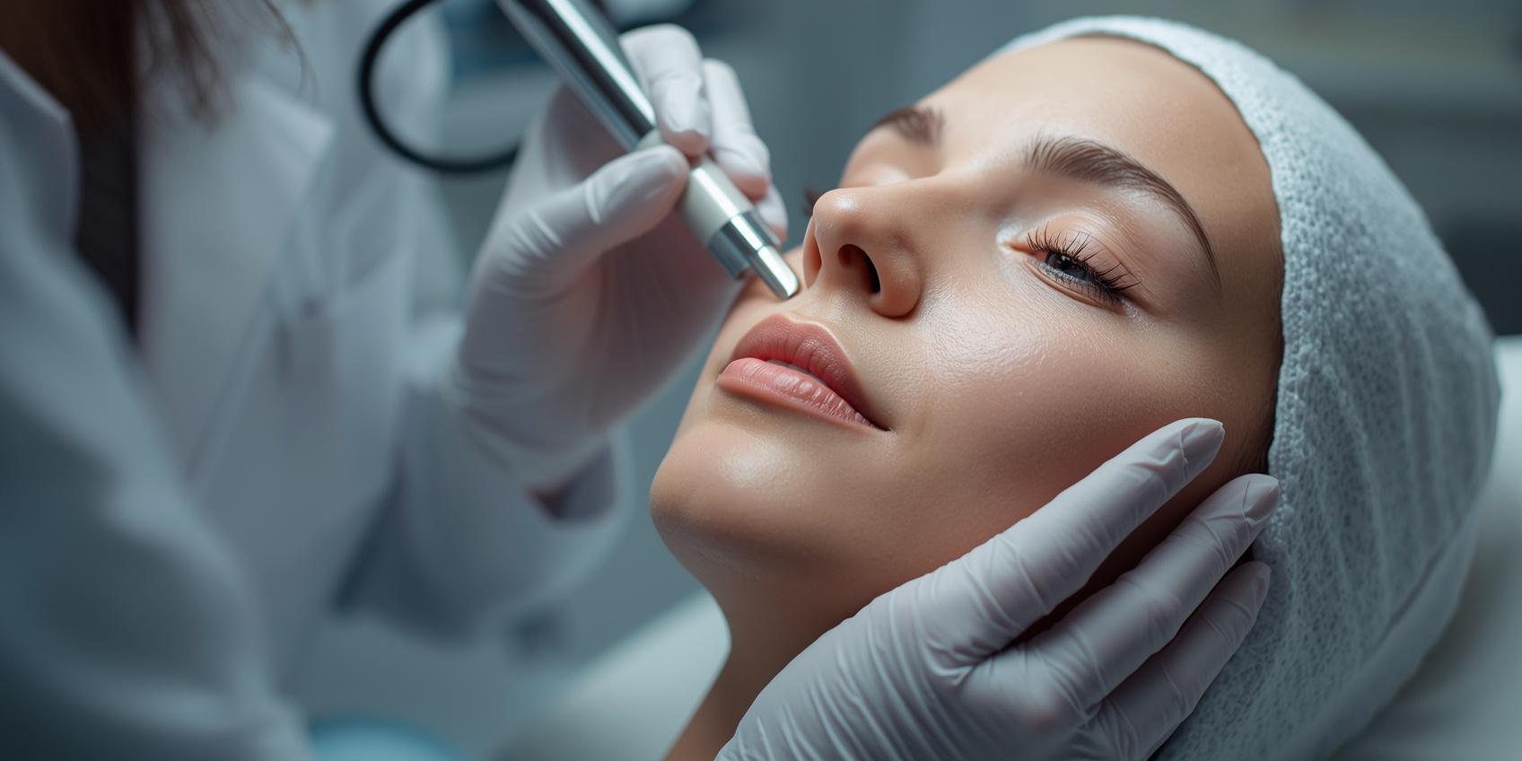 advanced aesthetic skin treatment being performed by a professional dermatologist in a modern clinic -emface